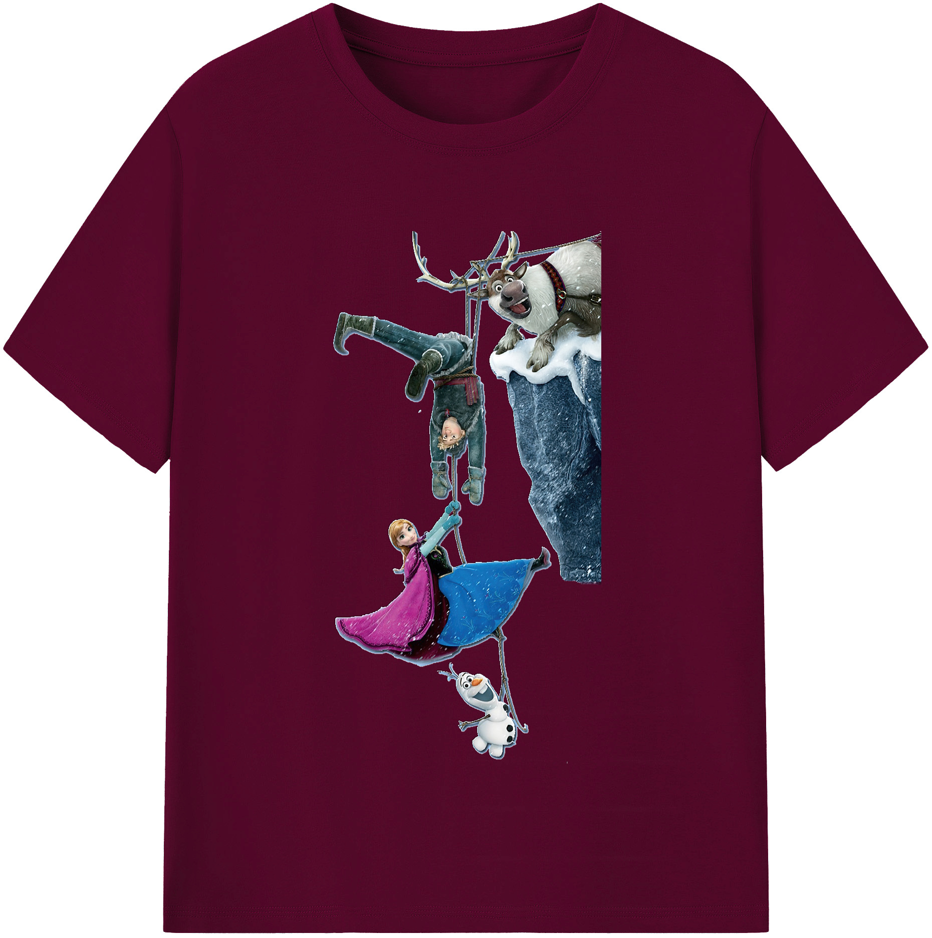 （画像用） アナと雪の女王 アンナ エルサ Frozen Anna Elsa レディースカジュアルプリントTシャツ（綿100％）